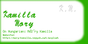 kamilla mory business card